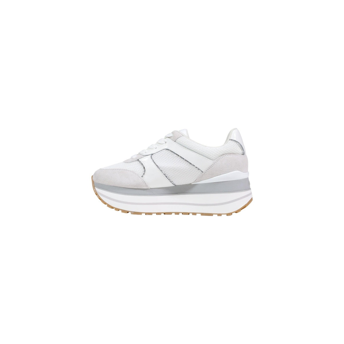 Sneakers Liu Jo Maxi Wonder Plus; Bianco, Mix Ecopelle e Suede. Suola platform 5 cm con logo, soletta morbida, struttura leggera. Versatile e contemporanea, 4 stagioni.