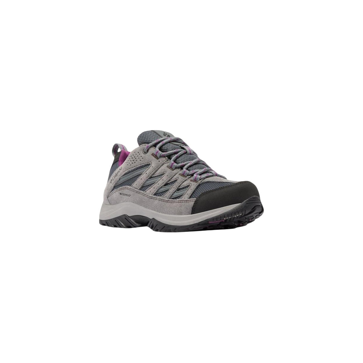 Scarpe Columbia Omni-Tech™; tomaia pelle/mesh, intersuola Techlite™, suola Omni-Grip™. Impermeabili, traspiranti, senza PFAS. Peso 298g. Scarponcini bassi da camminata per terreni misti e pioggia. Vista frontale