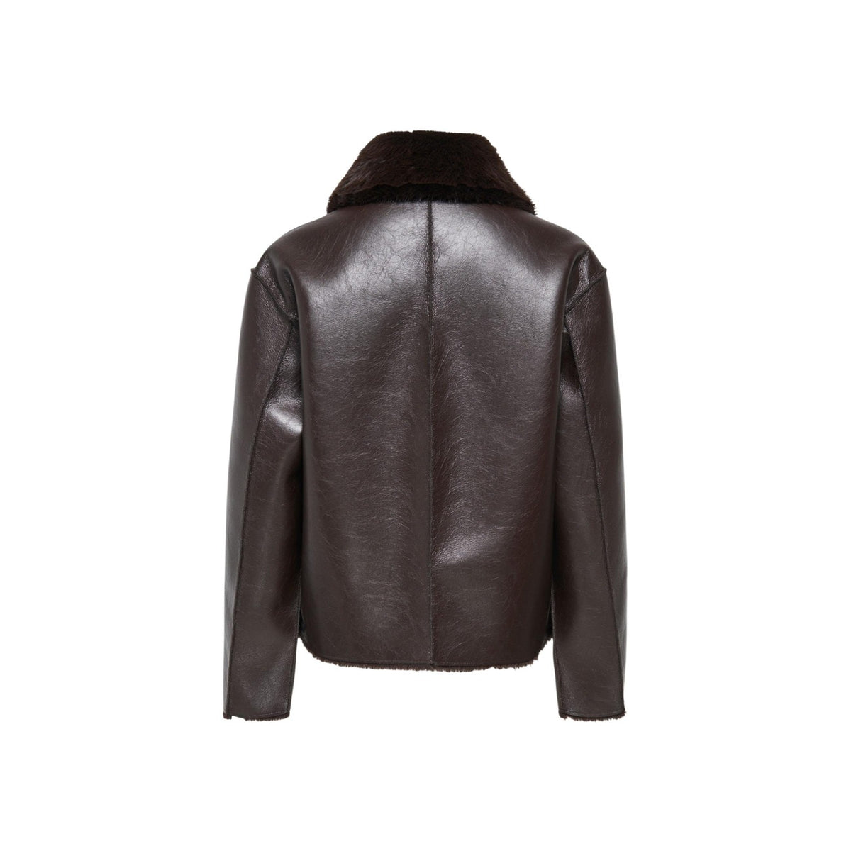 Giacca reversibile ecomontone donna Jacqueline De Yong – Giubbotto marrone similpelle JDYCOCO 15384752.