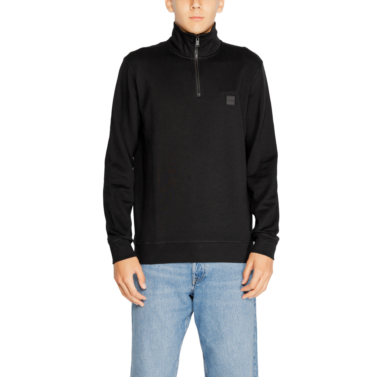 Boss Felpa Uomo Blu Maniche Lunghe - Felpa Cotone