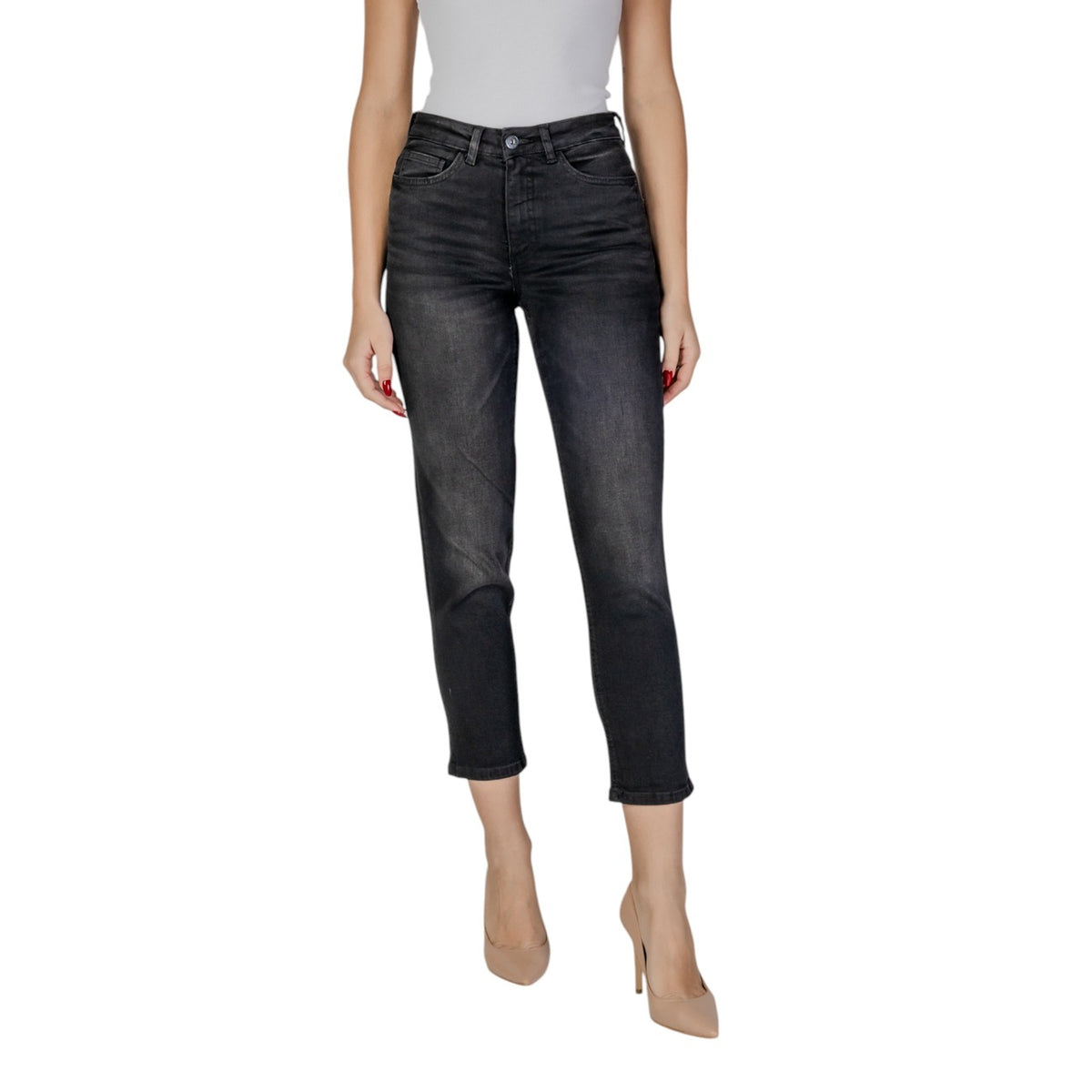 Ichi Jeans Donna Neri con Zip Bottone Tasche Anteriori Posteriori in Cotone 98% Elastan 2% Autunno/Inverno 20110967