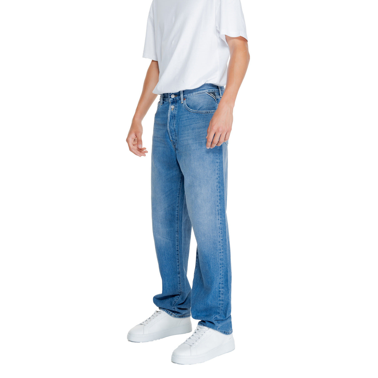 Replay Jeans Uomo Blu in Cotone 100% con Zip e Bottone Tasche Anteriori e Posteriori M9Z1 .000.800 764