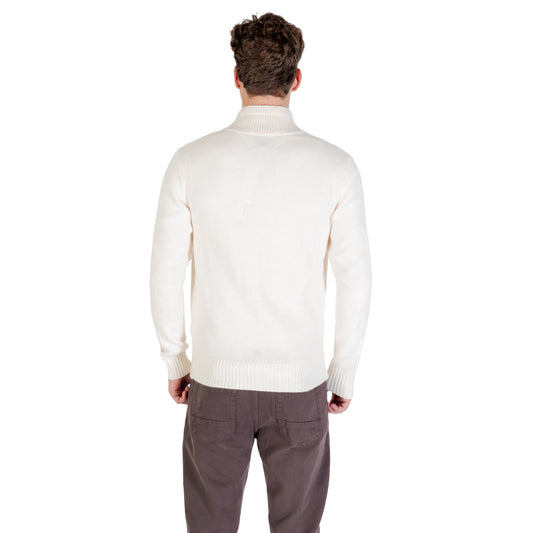 Gianni Lupo Maglioncino Uomo Bianco con Bottoni Maniche Lunghe Scollo Alto in Acrilico 40% Lana 30% Poliammide 30% GL35080-F25