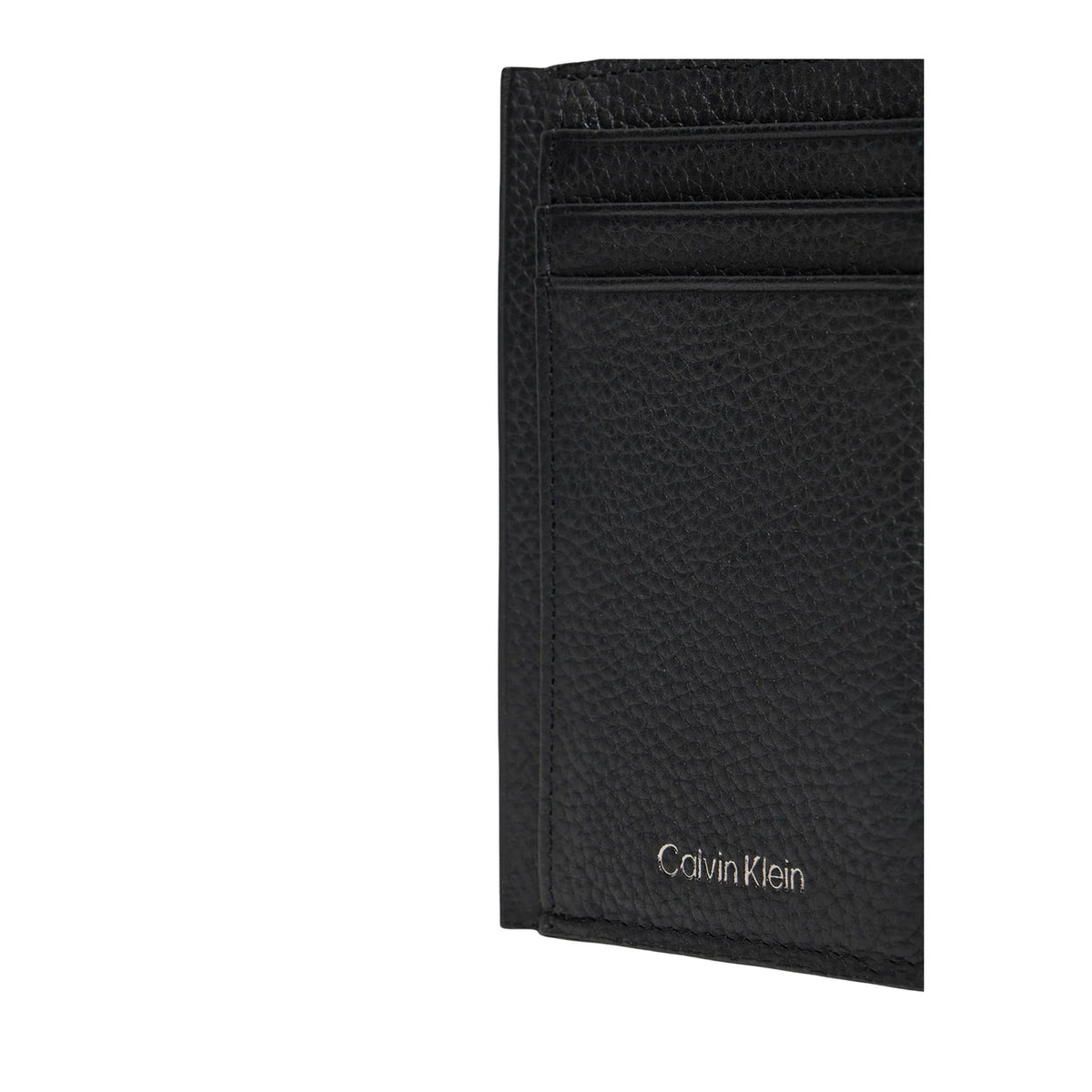 Portafoglio Calvin Klein uomo nero in pelle - vista laterale