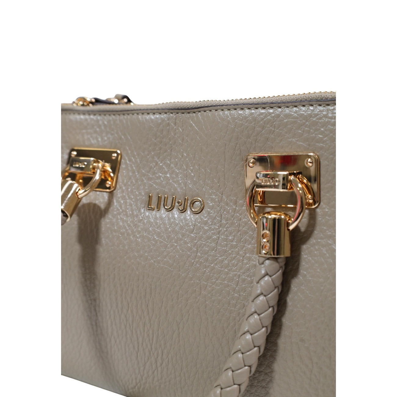 Borsa Liu Jo donna beige - dettaglio frontale logo e texture