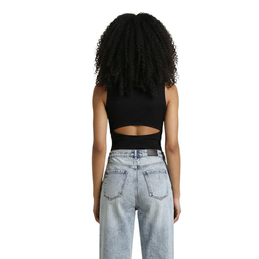 Calvin Klein Jeans Tank Top LV047F246G; 95% cotone, 5% elastan, logo CK applicato, fit aderente. La canotta iconica e versatile per ogni stagione. Colore nero vista posteriore