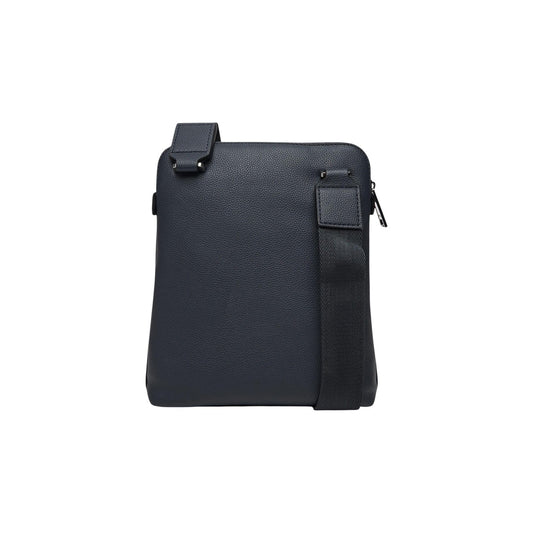 Borsa a tracolla uomo Boss blu Ray_S zip env 50536477. Tracolla piatta da uomo blu in poliuretano riciclato con logo Boss, tasca frontale e chiusura zip, borsello da uomo casual e lavoro 4 stagioni.