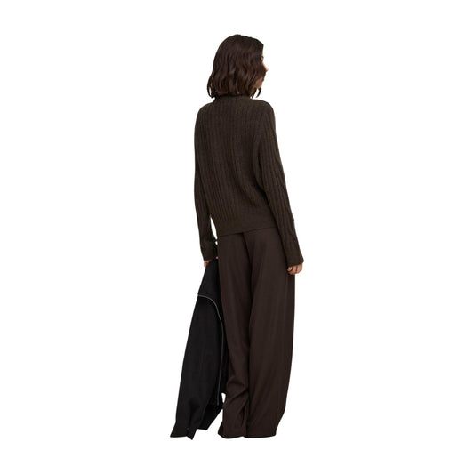 Pullover trecce donna Jacqueline De Yong – Maglia collo alto mezza zip JDY 15242811.