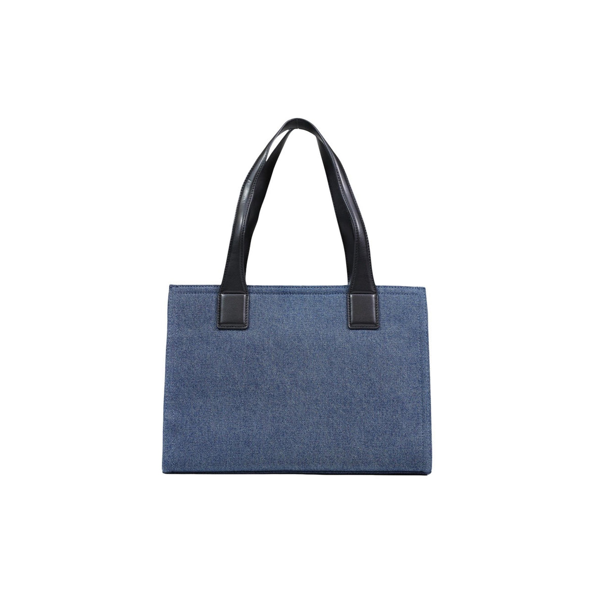 Borsa Love Moschino donna blu grande modello JC4056PP1. Shopping bag shopper in tela blu scuro con doppi manici a spalla effetto pelle, logo stampato bianco e scritta motto sul davanti, borsa da giorno per il lavoro e il tempo libero.