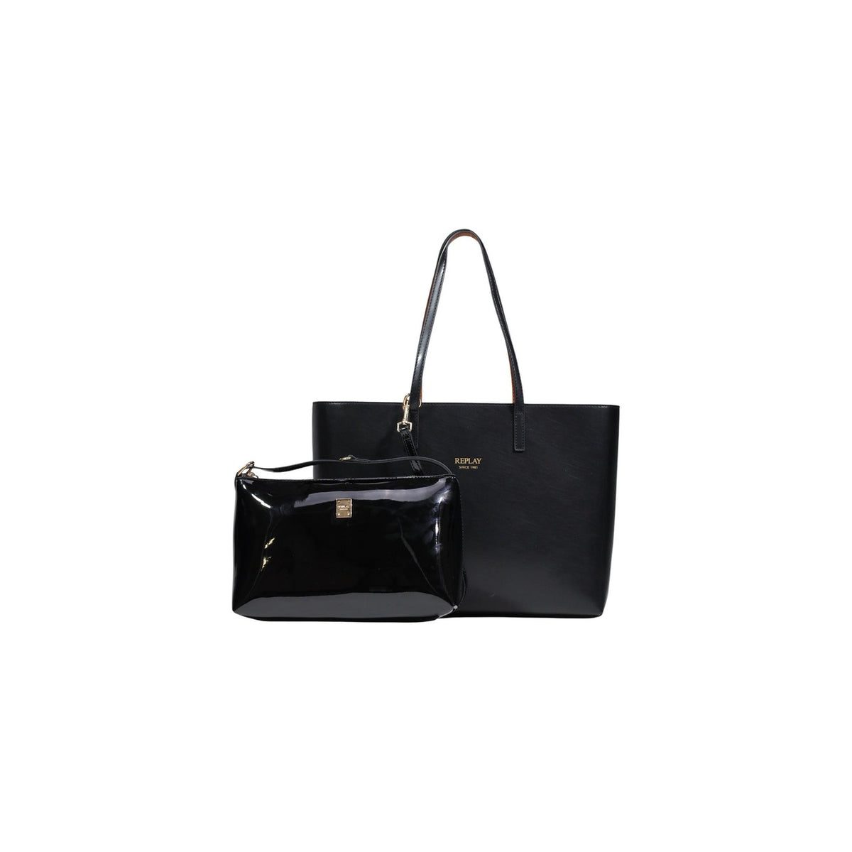 Replay Borsa Tote con Pochette; borsa grande a spalla in materiale tecnico leggero. Spazio XL, logo distintivo e organizzazione interna facilitata. Vista frontale con pochette