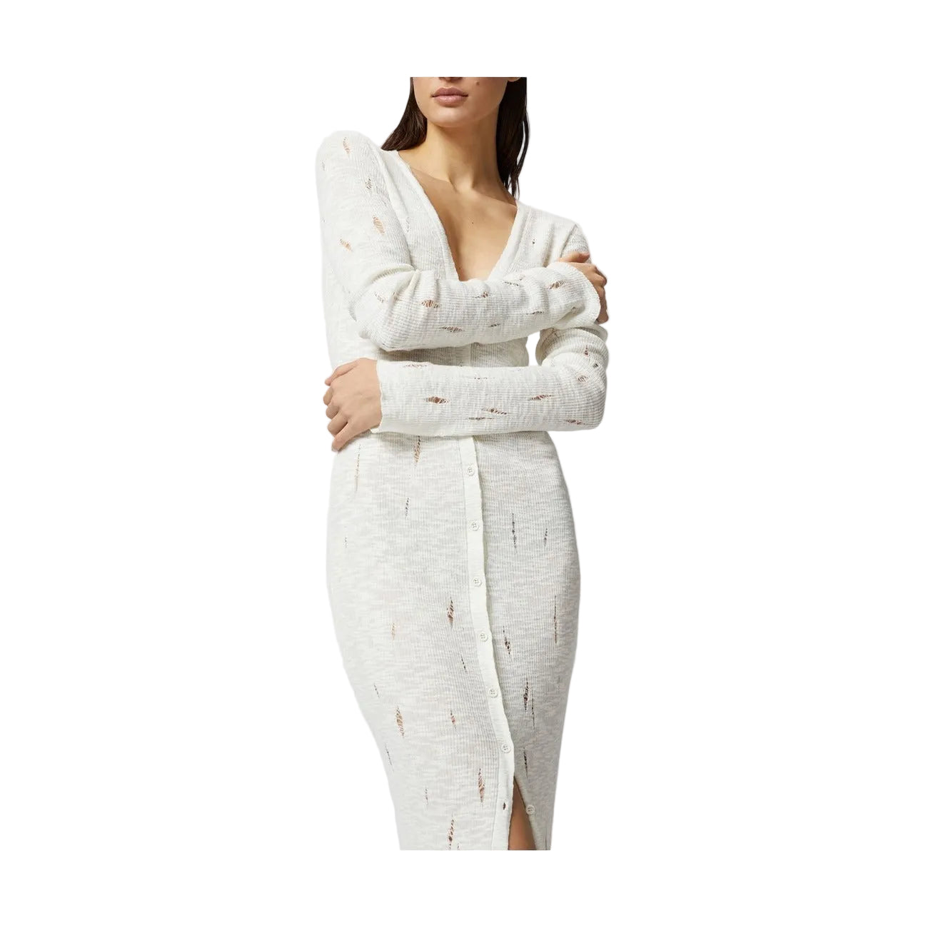 Abito lungo Pinko bianco - vista frontale silhouette elegante