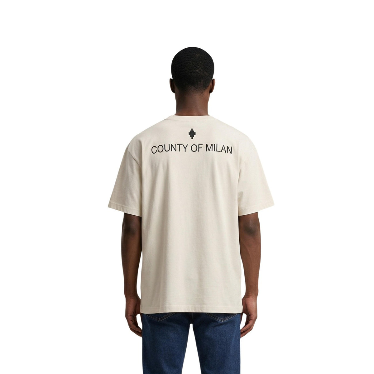 T-shirt oversize County of Milan; 100% cotone, grafica tigre stilizzata, fit contemporaneo. Stile urban d'impatto. Vista posteriore