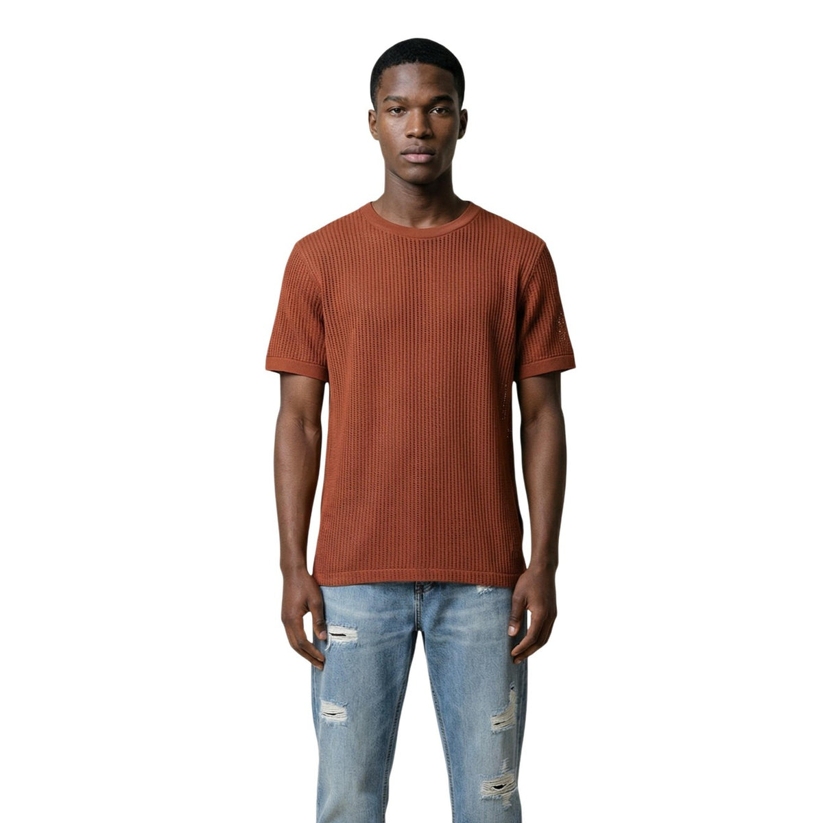Antony Morato T-shirt Marrone; 100% cotone, girocollo, maniche corte. Capo basico di alta qualità per primavera/estate. Vista frontale