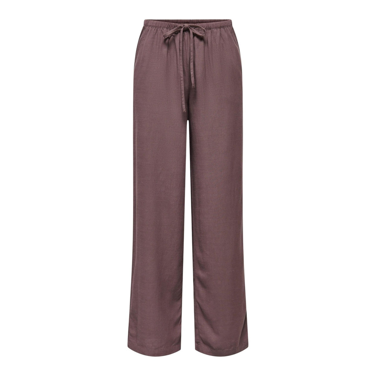 Pantaloni JDY Jdycaya; 90% viscosa 10% lino, gamba ampia, vita elastica con laccio. Modello regular wvn dia, fresco e traspirante, stile minimal contemporaneo. Colore porpora