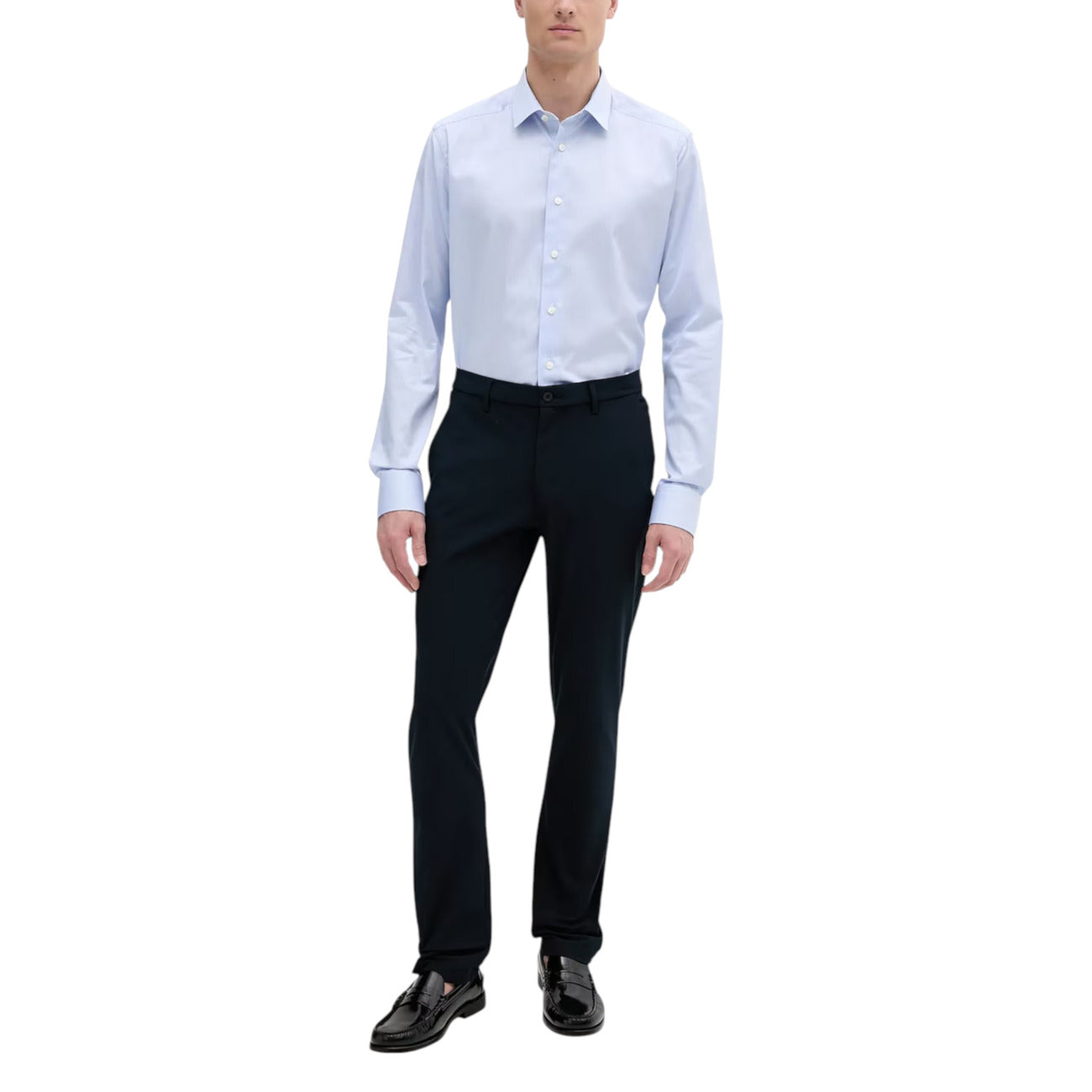 Tommy Hilfiger Pantaloni Uomo Blu con Zip Bottone - Pantaloni Elastomultiestere Tasche