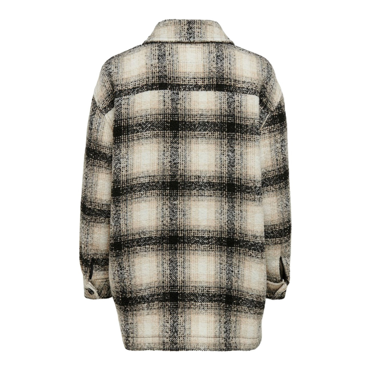 Only Cappotto Donna Bianco Quadri Bottoni Maniche Lunghe Colletto Classico Tasche Anteriori Poliestere 100% Autunno Inverno 15210562