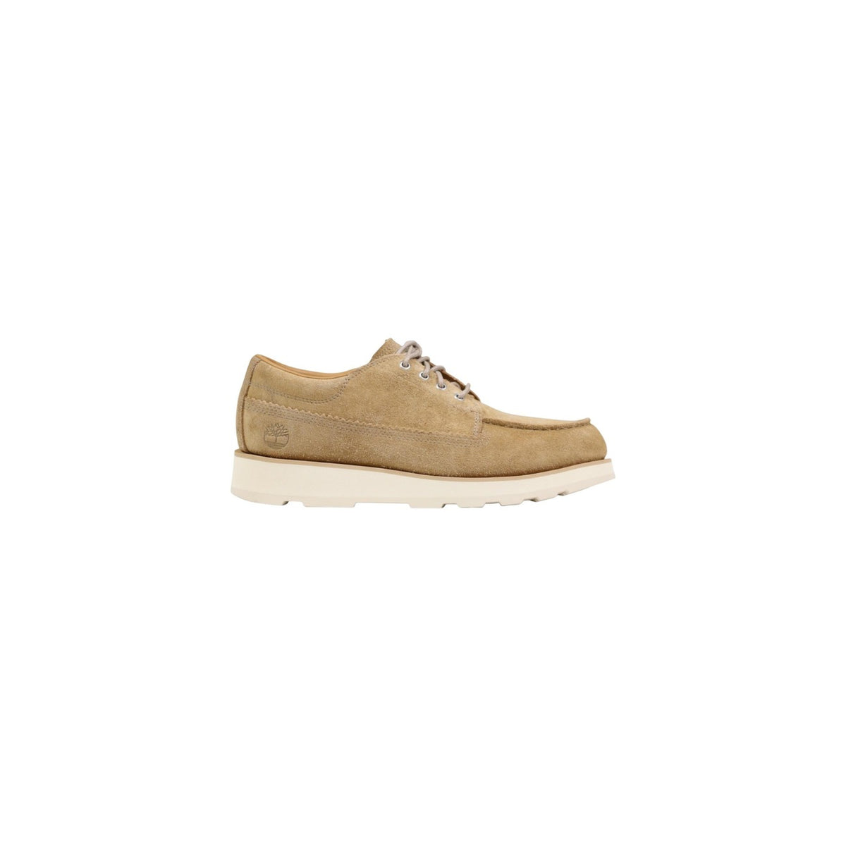 Scarpe Timberland stringate BRITTON MILLS in pelle camosciata uomo beige con lacci suola gomma 100% camoscio - vista laterale