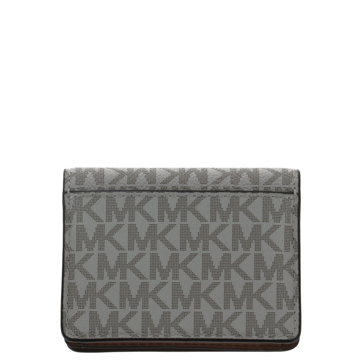 Michael Kors Portafoglio beige marrone piccolo 10.5X8X3.5 cm Donna. Con logo e bottone automatico vista posteriore retro