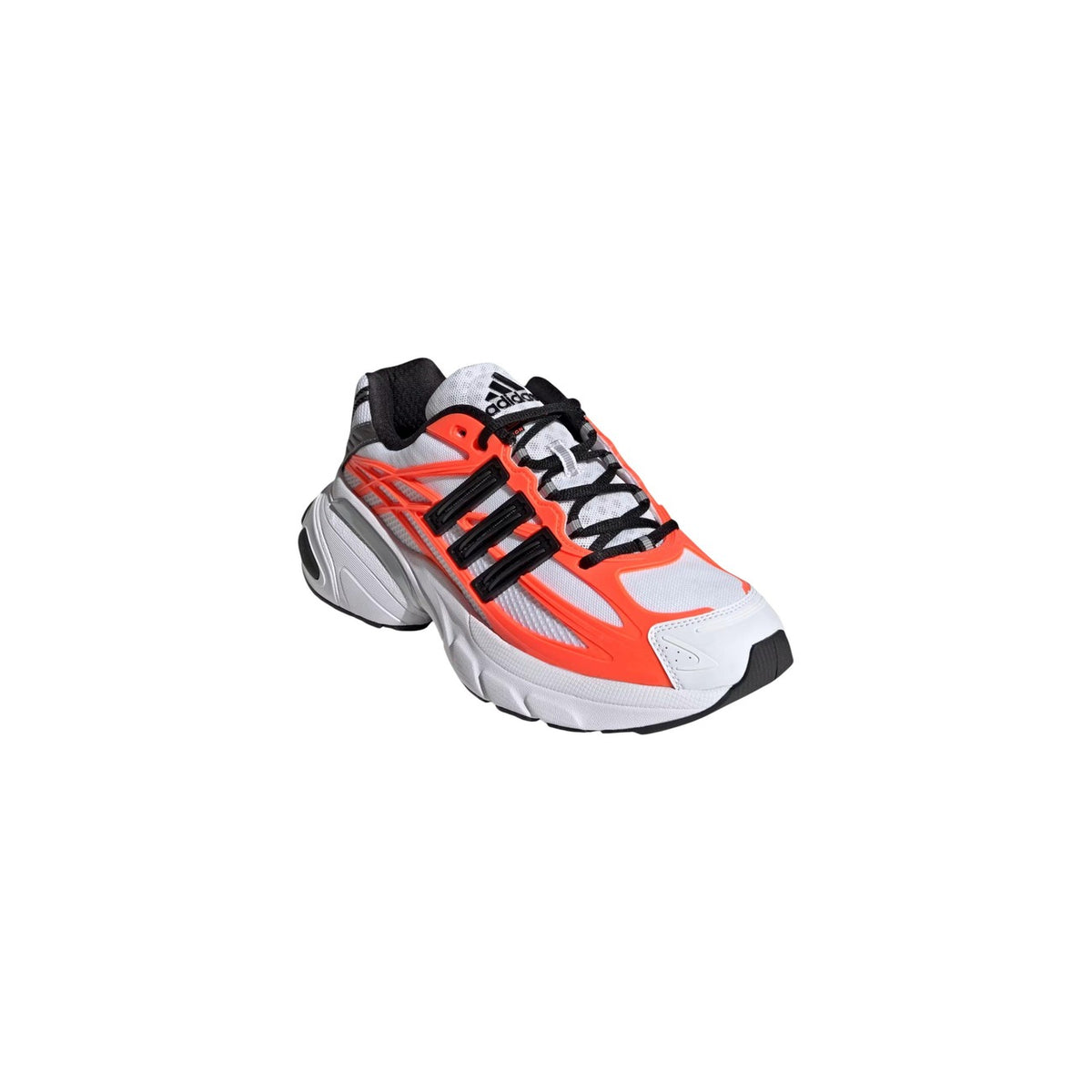 Sneakers uomo bianchi adidas Originals Adistar XLG 2.0 HQ7468. Scarpe da ginnastica traspiranti in tessuto mesh e sintetico con dettagli arancioni Solar Orange, suola ammortizzata Adiprene e cage in RPU.