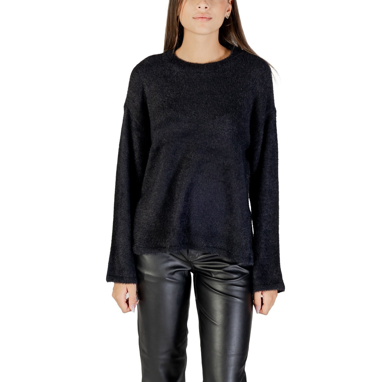 Only Maglia Donna Bianca in 50% Acrilico 50% Nylon a Manica Lunga con Scollo Tondo 15350652