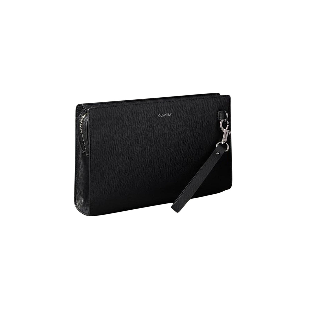Borsa Calvin Klein Saffiano; ecopelle resistente, dettagli canna di fucile, cinturino staccabile, chiusura zip. Il minimalismo sofisticato per ogni giorno. Vista frontale