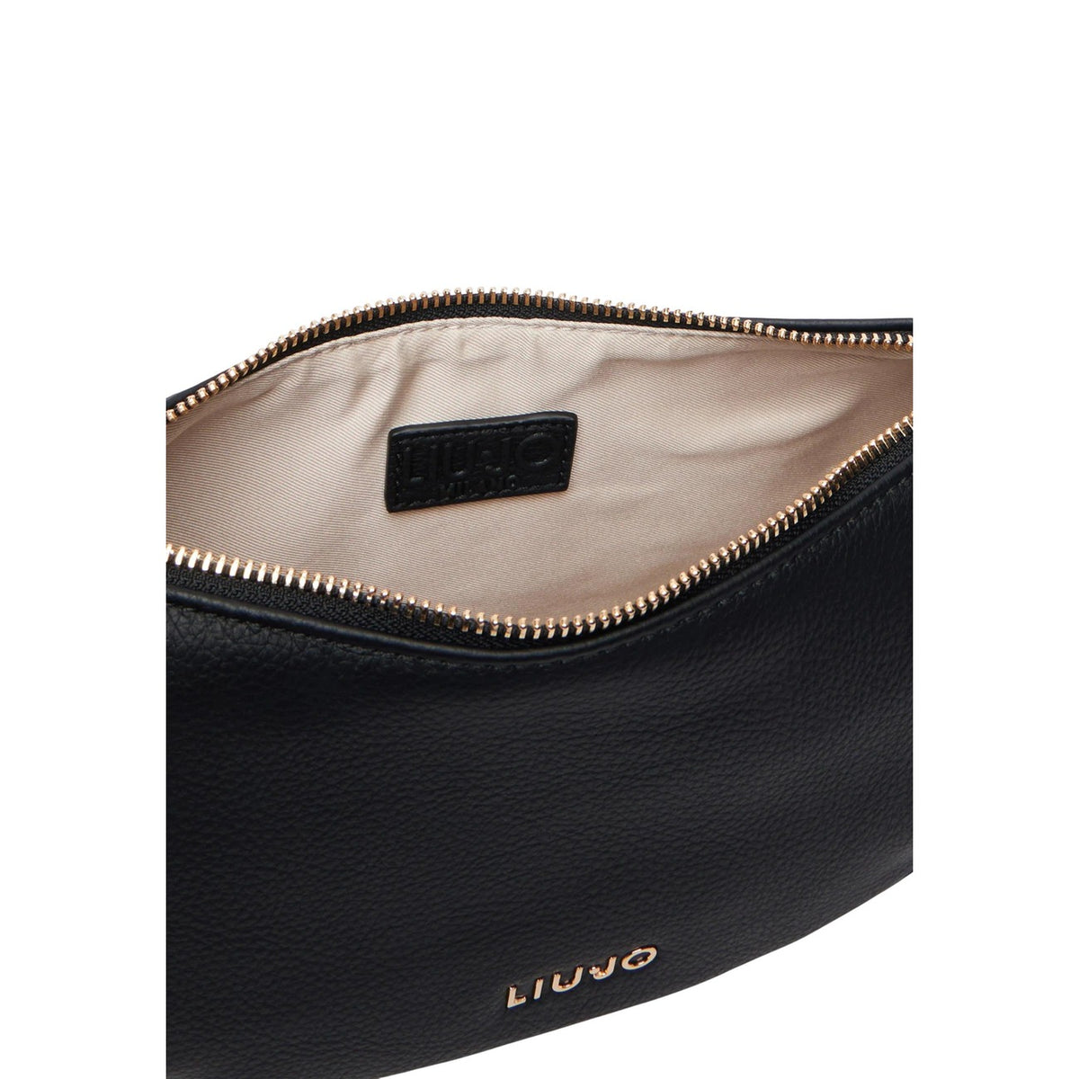 Borsa Liu Jo mezza luna donna. Borsetta a spalla e crossbody sostenibile Liu Jo Better con profili zip sul fondo, tracolla logata regolabile e removibile, hardware e logo dorato, collezione autunno inverno.