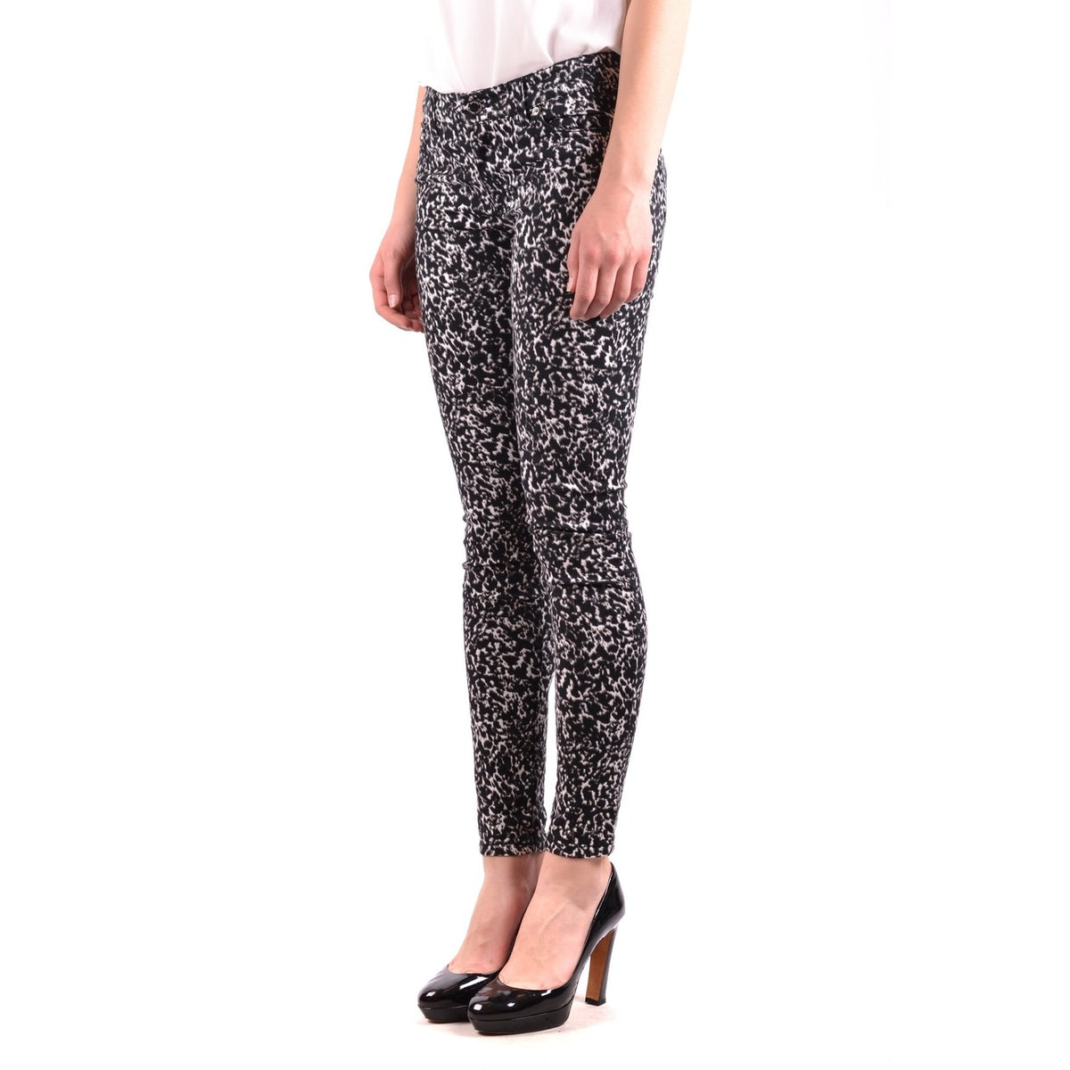 Michael Kors Jeans Donna Neri con Zip Bottone Tasche Anteriori Posteriori Fantasia Colorata in Cotone 98% Elastan 2% Autunno/Inverno B_34304