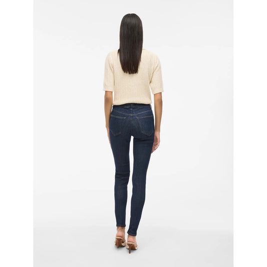 Jeans skinny donna Vila Clothes Dark Blue Denim – Jeans elasticizzati a vita media Vila 14108880.