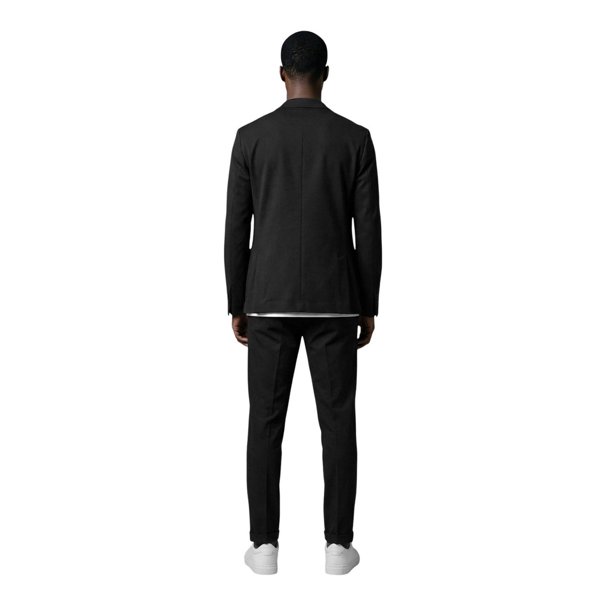 Mulish ABS110 Leopardi Suit; cotone e poliammide elasticizzato, vestibilità comfort, design sartoriale a due bottoni. L'abito moderno che non si stropiccia. Vista posteriore