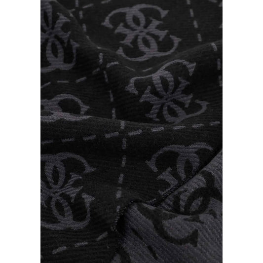 Sciarpa Guess donna logo all over AW5217 VIS03. Stola invernale bicolore in maglia morbida con loghi Guess, estremità con frange e misure 94x100 cm, collezione autunno inverno.