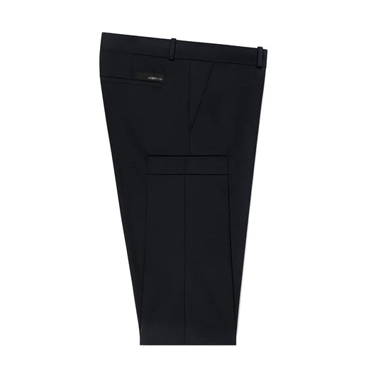 RRD Micro Chino Pant Blu PE25; pantalone slim fit in Surflex elasticizzato, micro stampa all-over, traspirante e senza bisogno di stiro, ideale per look business estivi. Vista piegata