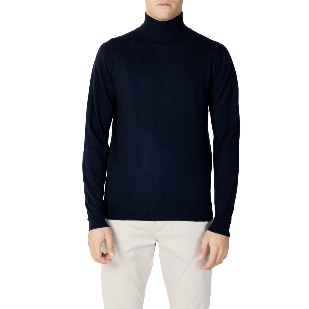 Diktat Maglia Uomo Blu Collo Alto Manica Lunga Cashmere Autunno Inverno DK37003