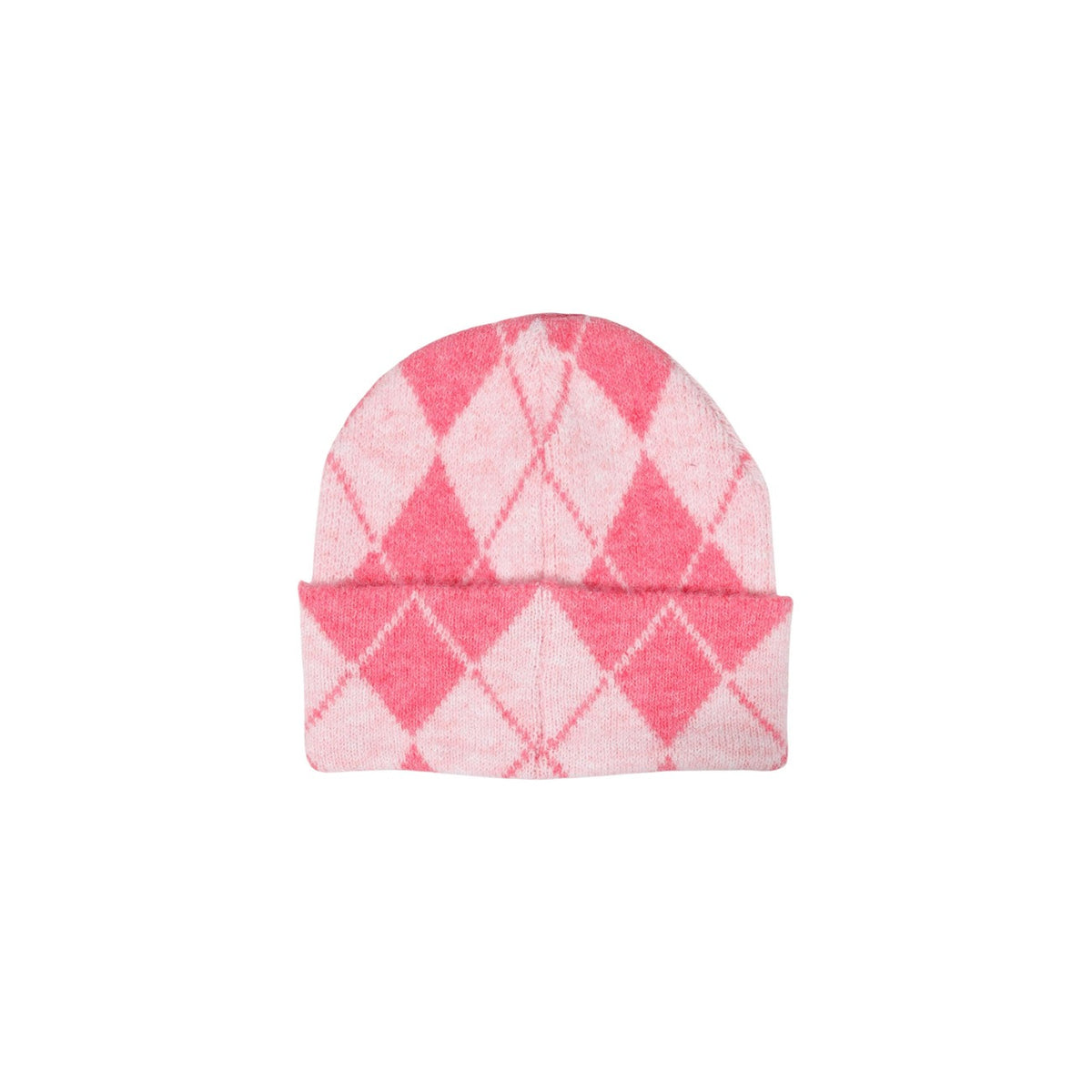 Berretto rosa donna Pieces – Cappello invernale a rombi in maglia riciclata PCADELE HOOD 17166778.