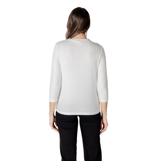 Street One Maglia Donna Bianco Scollo Tondo Manica Lunga Bottoni Viscosa Poliestere Primavera Estate 322790