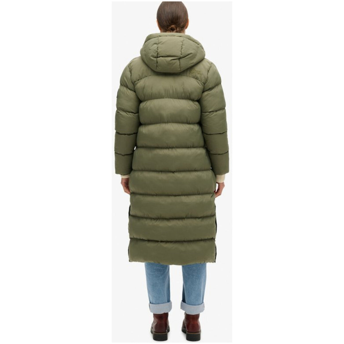 Superdry Giubbotto Donna Verde Zip Bottoni Automatici Cappuccio Tasche Anteriori Nylon Poliestere Autunno Inverno W5011735A