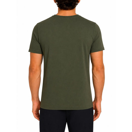 T-shirt Intima Uomo Multipack Aeronautica Militare; Tessuto 95% cotone e 5% elastan a maniche corte e girocollo. Assortimento colori basici e militari, stile casual underwear comfort. Verde vista posteriore