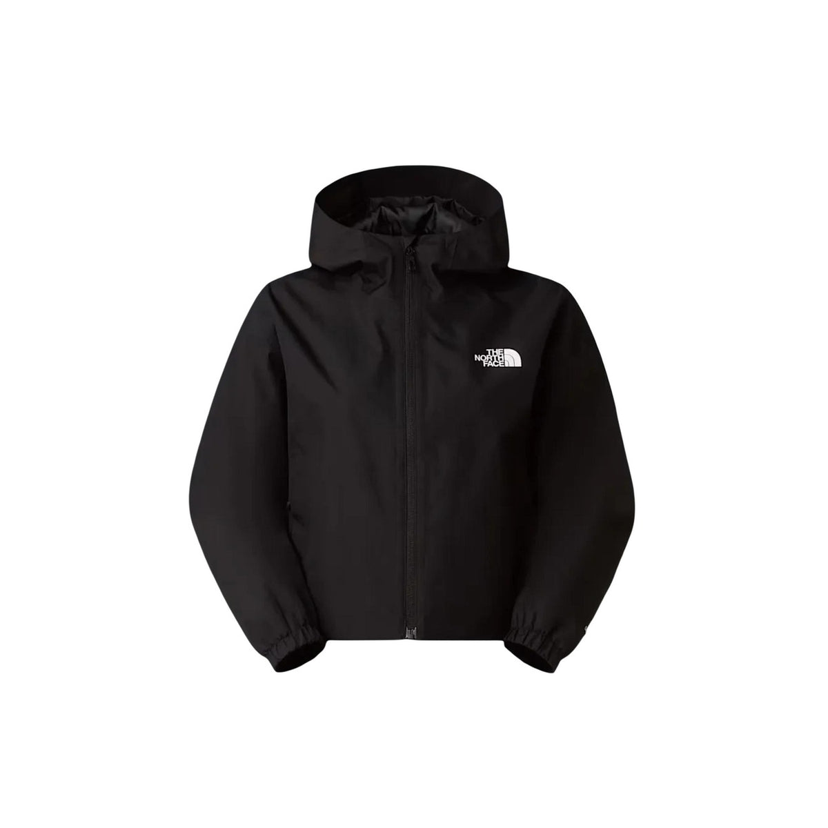 giacchetto da donna THE NORTH FACE W QUEST MONO CROPPED Realizzato al 100% in nylon riciclato. cropped e moderno, con cappuccio integrato e zip frontale. polsini elasticizzati e il logo The North Face applicato sul petto. Vista frontale Stesa