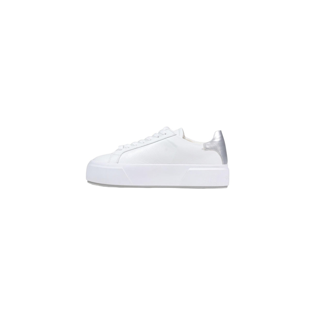 Sneakers Calvin Klein Platform; Bianco, 100% Nappa. Soletta Airfit®, suola leggera 4 cm, fodera traspirante. Monogramma CK laterale, prodotte in Europa, stile contemporaneo Primavera/Estate