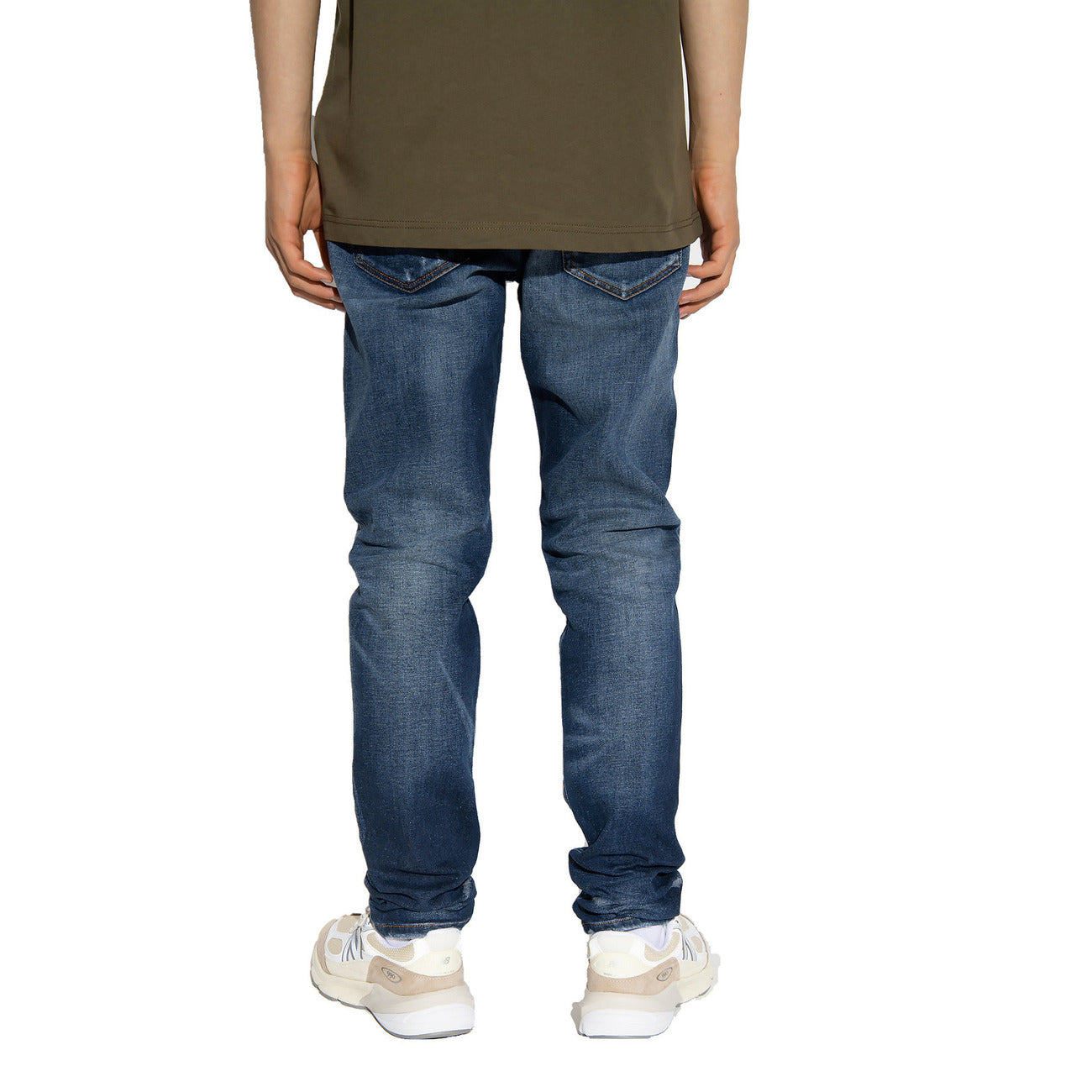 Diesel Jeans Uomo Blu Monocromo Effetto Consumato in Cotone 63% Lyocell 34% con Zip e Bottone Tasche Anteriori e Posteriori B_44447