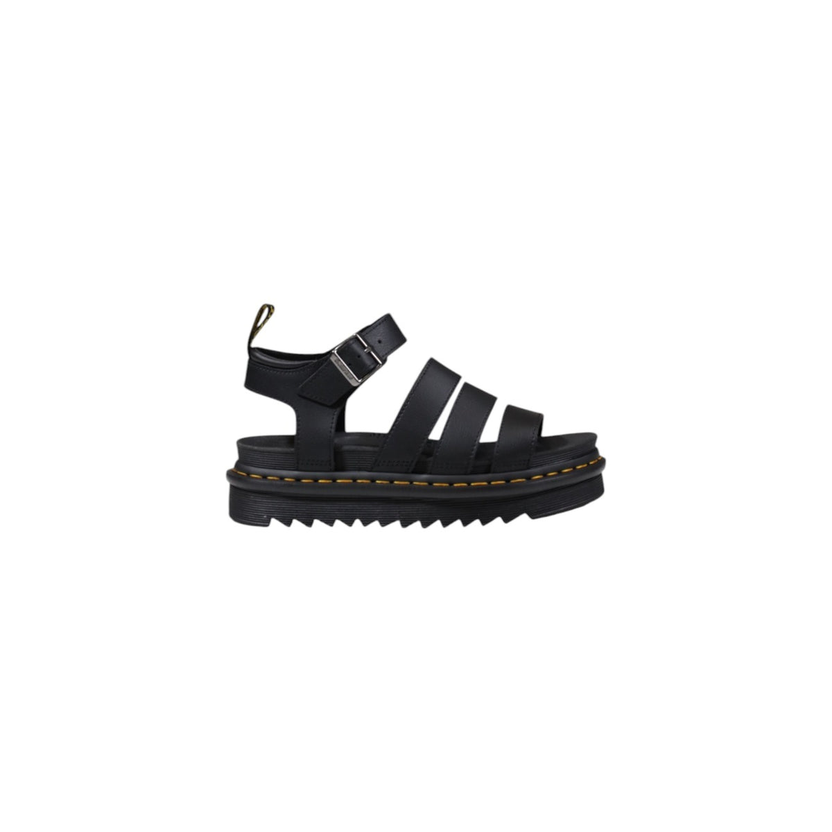 Sandali Dr. Martens BLAIRE in pelle Athena con cinturino donna neri con fibbia suola gomma 100% pelle - vista laterale
