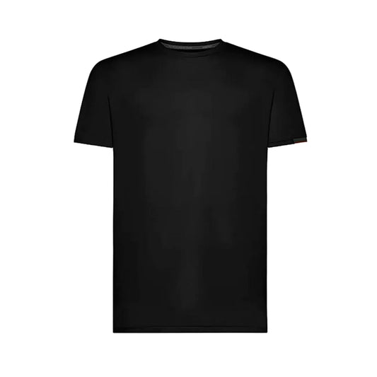 t-shirt girocollo RRD Oxford logo in tessuto Oxford elasticizzato nero.