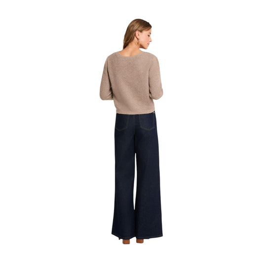 Cardigan donna Morgan De Toi beige – Maglia mezza stagione con bottoni sulla schiena 242-MIMO.