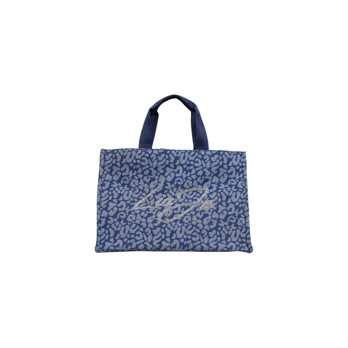 Liu-Jo L Tote Animalier con Strass; borsa grande in misto cotone, logo luccicante e doppi manici. Capienza XL e stile iconico Liu-Jo. Vista frontale