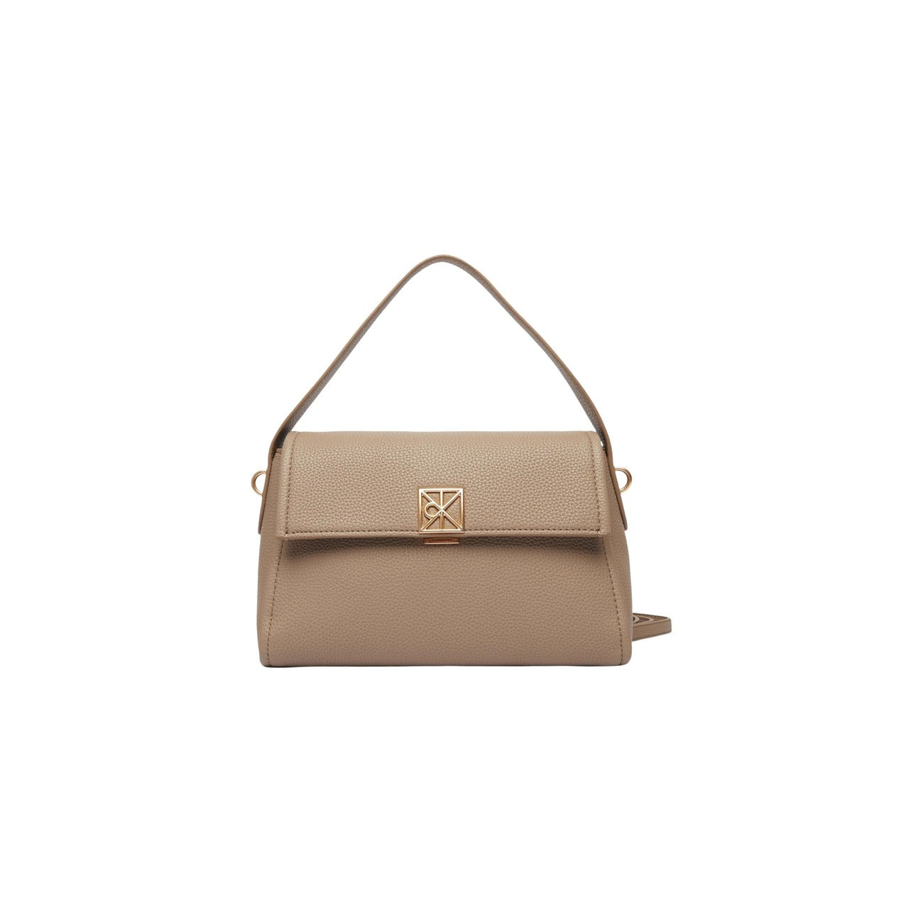 Borsa a spalla Calvin Klein in ecopelle martellata; chiusura magnetica, tasca interna, tracolla regolabile. Design compatto ed elegante. Colore beige