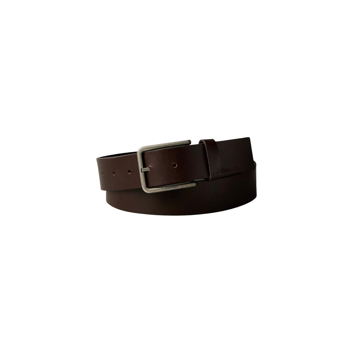 Cintura Calvin Klein uomo marrone arrotolata in pelle 100% - vista arrotolata