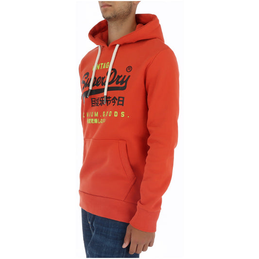Superdry Felpa Uomo Arancione con Cappuccio Stampa Maniche Lunghe Tasche Anteriori in Cotone 84% Poliestere 16% Autunno/Inverno M2013126A