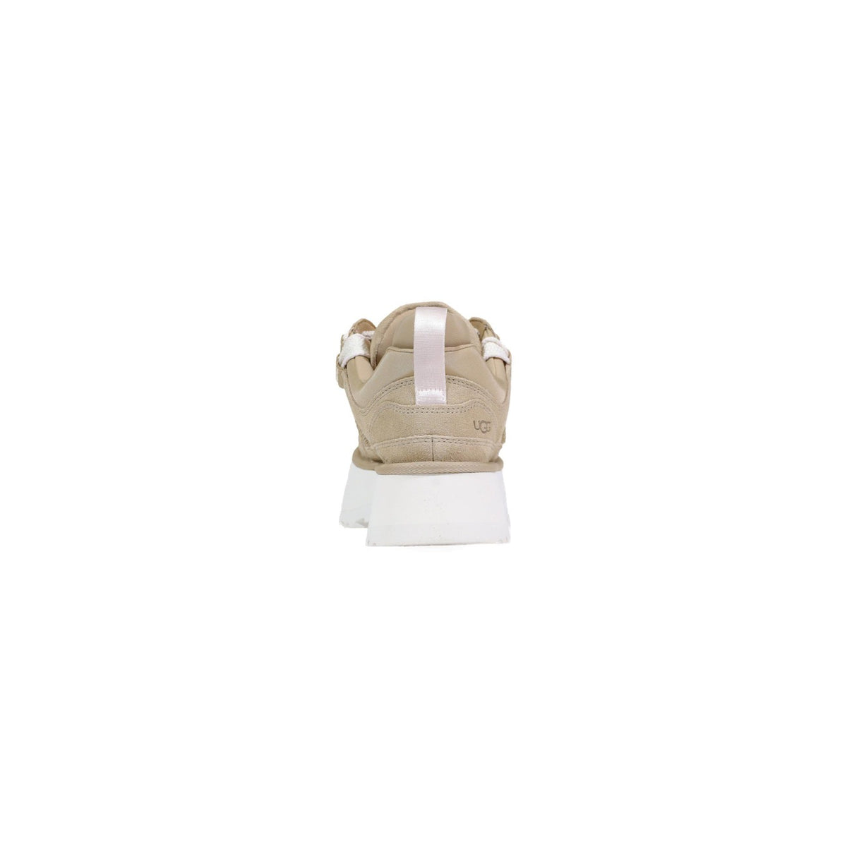 Sneaker UGG Astromel donna Mustard Seed 1171541SS. Scarpe da ginnastica basse con zeppa plateau da 5,1 cm in camoscio e tessuto riciclato, suola alta ammortizzata in EVA e lacci cicciotti in raso o tessuto.