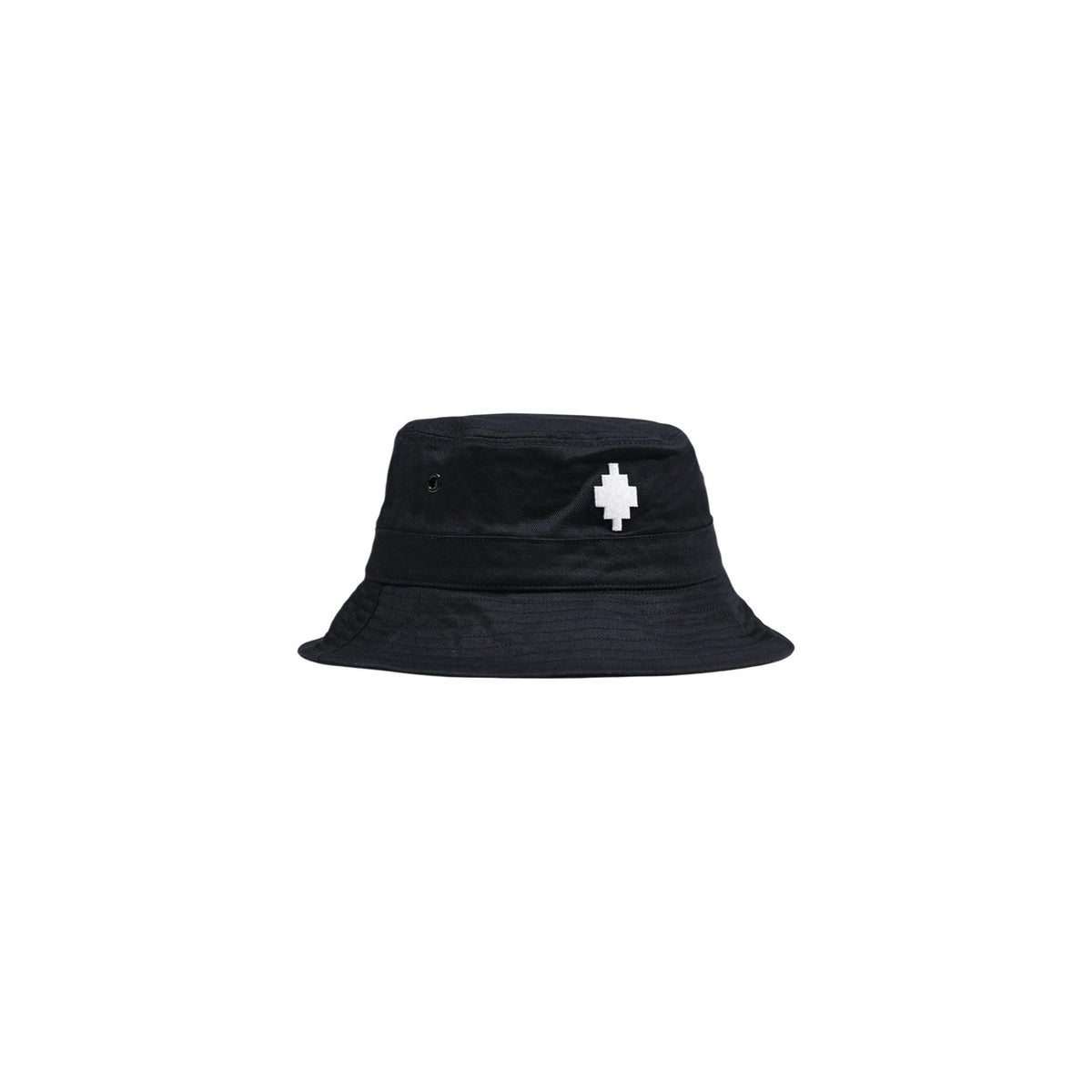County of Milan Bucket Hat; 100% cotone, ricamo a contrasto, traspirante, design urbano. L'icona dello streetwear per le tue giornate all'aperto. Vista frontale laterale