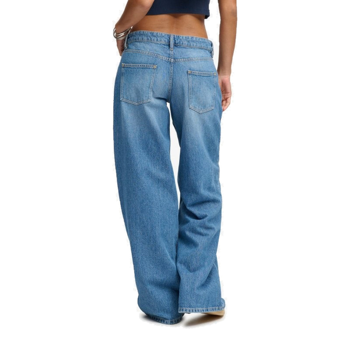Jeans baggy donna Superdry – Pantaloni denim morbidi vita media vintage W7011368B.