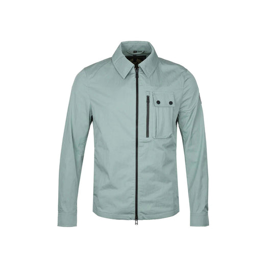Giubbino Belstaff verde RAIL OVERSHIRT STEEL GREEN. poliammide : 100% Vista frontale stesa